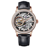 Luxury OBLVLO VM TB Rose Gold & Diamond Tourbillon Watches For Men - Fashion Casual Mens Wrist Watch